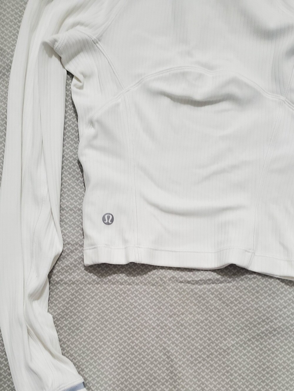 Lululemon Its Rulu Run Ribbed Cropped Half Zip In White - Picture 10 of 11